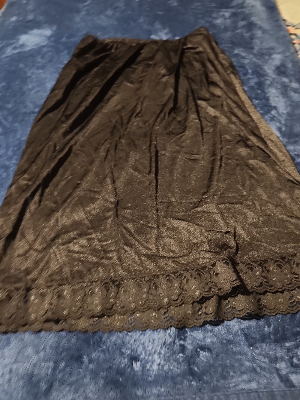 Wondermaid Black Lace-Trim Slip Skirt